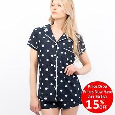 M&S Pyjamas PJs Set Navy Womens Nightwear  Dot Shortie Cotton Short Sleeve   for sale  Shipping to South Africa