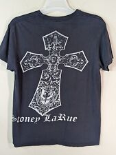 Camiseta gráfica concerto música country Stoney Larue VNTG média preta offset cruz, usado comprar usado  Enviando para Brazil