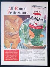 Anúncio impresso década de 1940 Gárgula Mobiloil óleo de motor gatinho aquário de peixes Ronald McLeod comprar usado  Enviando para Brazil