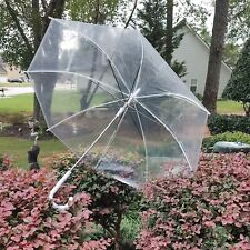 46" Full Size Large Clear Plastic Dome Bubble Rain Umbrella Wedding Party Favor for sale  Lithia Springs
