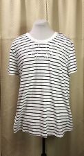 🔴 SALE 🔴 New Ladies PRINCIPLES White Striped 100% Cotton Stretch T-Shirt UK 22 for sale  Shipping to South Africa