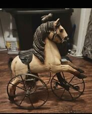 Triciclo cavalo antigo de madeira e ferro forjado esculpido à mão  comprar usado  Enviando para Brazil