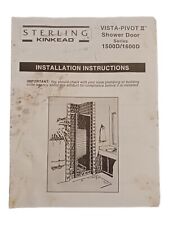Used, Sterling Kinkead Vista Pivot ll Shower Door 1500D /1600 D Owners Guide Booklet for sale  Shipping to South Africa
