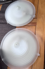 Vintage IKEA Ceiling Light TERS Frosted Glass Art Deco Design x 2 for sale  Shipping to South Africa