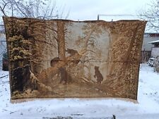 Vintage wall carpet rug  Morning in a pine forest Shishkin bear and 3 cubs for sale  Shipping to South Africa