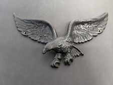 Vintage CAST METAL AMERICAN EAGLE 8” Wall Hanging Decor Wings BLACK for sale  Shipping to South Africa