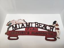 Placa de licença 1950 ferro fundido Miami Beach FL topper America’s Playground comprar usado  Enviando para Brazil