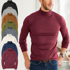 MENS ROLL NECK LONG SLEEVE COTTON POLO TURTLE NECK UK SIZES M,L,XL,XXL,XXXL NEW, used for sale  Shipping to South Africa