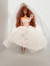 1985 Antigo Vestido de Noiva Barbie (Novo) Pérola Cabeça Véu, Buqut Pérola comprar usado  Enviando para Brazil