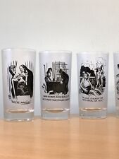 VINTAGE AMERICAN 1940'S PETER ARNO NEW YORKER CARTOONIST RISQUE COCKTAIL GLASSES for sale  Shipping to South Africa