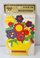8 tarjetas de invitación vintage patchwork flores ducha de jardín regadero segunda mano  Embacar hacia Argentina
