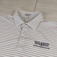Camisa polo Peter Millar para hombre XL blanca a rayas verano confort logotipo de golf elástico , usado segunda mano  Embacar hacia Argentina
