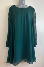 NOVO ex Plus Size 18-24 Vestido de Renda Verde-azulado Chiffon Bainha Flutuante Médio Turno comprar usado  Enviando para Brazil