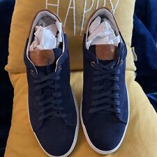 NEW GOOD MAN BRAND Italy Navy Blue Suede W/Tan Leather Accents Sneakers sz 11.5 for sale  Shipping to South Africa