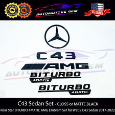 Conjunto de emblema preto estrela traseira C43 AMG BITURBO 4MATIC para Mercedes W205 SEDAN comprar usado  Enviando para Brazil