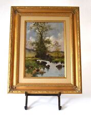 Used, Framed Oil Painting Eugene Galien Laloue 1854-1941 Marsh Landscape Pond Tree for sale  Shipping to South Africa