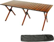 Folding Camping Table Aluminum Portable Roll-Up Picnic Table 4-6 Person , used for sale  Shipping to South Africa