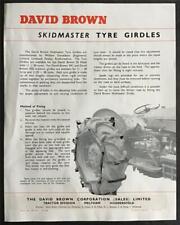 Folheto de vendas agrícolas cintas de pneus DAVID BROWN Skidmaster c1950s #DBT.307 comprar usado  Enviando para Brazil