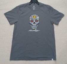 Usado, Camiseta masculina Hurley Sugar Skull Day Of The Dead surf angustiada cinza grande  comprar usado  Enviando para Brazil