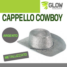 Cappello cowboy argento usato  Italia
