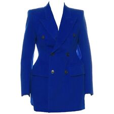Casaco blazer BALENCIAGA $2290 Garde robe azul ampulheta quadril peito duplo 38 P comprar usado  Enviando para Brazil