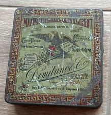 Antique 100 Cigarettes Luxor Dimitrino & C Cairo Egypt Tin Box Art Nouveau Rare for sale  Shipping to Canada