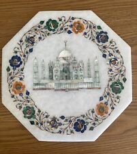 Azulejo de mármol mesa floral en lay Taj Mahal 12 pulgadas octágono flor de café segunda mano  Embacar hacia Argentina
