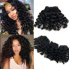 Curly Hair Brazilian Weaving 1/3/4 PCS Double Machine Weft Remy Hair Extensions for sale  Shipping to South Africa