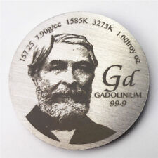 Tribute to Discoverer of Gadolinium 1.5 inch 38.1mm diameter Pure Gd Metal Coin for sale  Shipping to South Africa