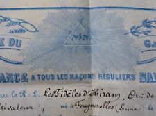 Diploma freemason 1882 d'occasion  Expédié en Belgium