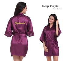 Bridesmaid Wedding Party V-Neck Robe Satin Silk Dressing Gown for Women for sale  Shipping to South Africa