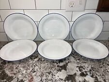 Conjunto de 6 tigelas de sopa de macarrão Corelle aro azul celestial 8,5" vidro Corning lote EUA comprar usado  Enviando para Brazil
