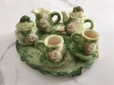 Bunny Carrot Lettuce Leaf 1994 Miniature 10 Piece Tea Set for sale  Roselle