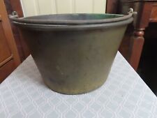 Vintage American Brass Kettle Manufactures No. 3 Bucket/Pail w/ Iron Handle Spun for sale  Shipping to South Africa