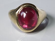 Vintage Hallmarked 1965 9ct Gold Cabochon Ruby Ring Size O for sale  TARPORLEY