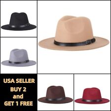 Usado, Chapéu de caubói faroeste chapéu fedora lã aba larga casual jazz masculino feminino comprar usado  Enviando para Brazil