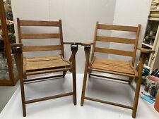 Lote de 2 sillas plegables vintage para niños niños listones de madera 16""w x 20""t segunda mano  Embacar hacia Argentina