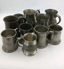 Job Lot of 10 x Pewter Tankards & Jugs inc. Sheffield Tankard, Thailand Cup for sale  Shipping to South Africa