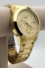 Reloj pulsera GUESS U0668G4 cronógrafo de acero inoxidable tono dorado 45 mm para hombre segunda mano  Embacar hacia Argentina