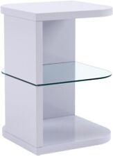 GOLDFAN Wood Side Table with Glass End Table Small Coffee Table for sale  Shipping to South Africa