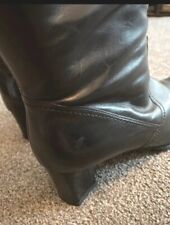 Black boots leather for sale  GLASGOW