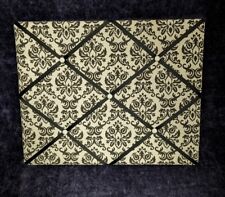 Large Black And White Damask Ribbon Bulletin Board - 20in X 16in, 2 Wall Hooks for sale  Shipping to South Africa
