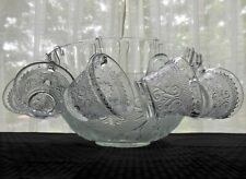 Tiara Indiana Glass Clear Sandwich Punch Bowl, Ladle, Cups, Hooks 26 piece Set for sale  Shipping to Canada