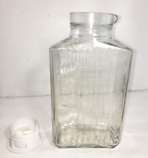 Jarra refrigerador acanalada por agua con jugo de vidrio anclaje con tapa vintage, usado segunda mano  Embacar hacia Argentina