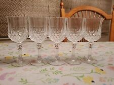 Cristal D'Arques conjunto de 5 copos Longchamp haste de vinho cristal chumbo 6,5" 5,75 oz, usado comprar usado  Enviando para Brazil