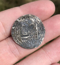 1500s 2 Reales Spanish Cob Colonial Pirate Shipwreck silver coin antique old, used for sale  Big Rapids