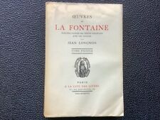 Occasion, Oeuvres de la Fontaine-Jean Longnon-1927- 10 vol. d'occasion  Eyguières