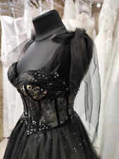 Gothic Black Wedding Dresses Sexy Ball Gown Prom Dresses Glitter Sweetheart Part for sale  Shipping to South Africa