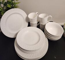 MARTHA STEWART MSE White French Cupboard 16pc Service For 4 EUC Plates,Bowls,Mug, used for sale  Shipping to South Africa