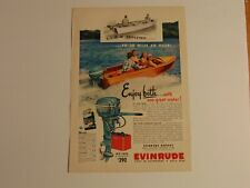 Used, 1951 EVINRUDE OUTBOARD MOTORS Slow Trolling Fast 30 mph vintage art print ad for sale  Shipping to South Africa